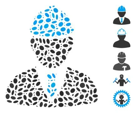 Dotted Mosaic Engineer Illustrazione stock