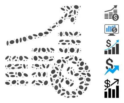 Dotted Mosaic Financial Chart Illustrazione stock