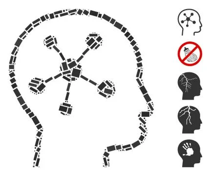 Dotted Mosaic Head Brain イラスト素材