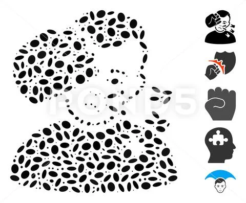 Dotted Mosaic Head Strike Stock Illustration