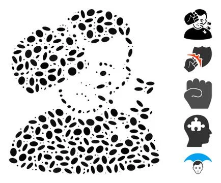 Dotted Mosaic Head Strike Stock Illustration