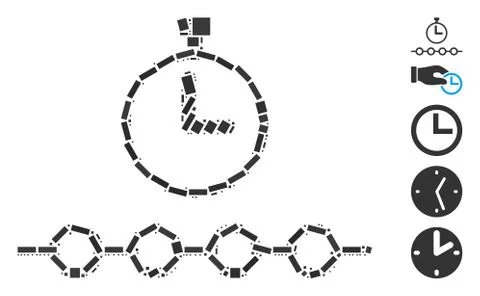Dotted Mosaic Marked Timeline 스톡 일러스트