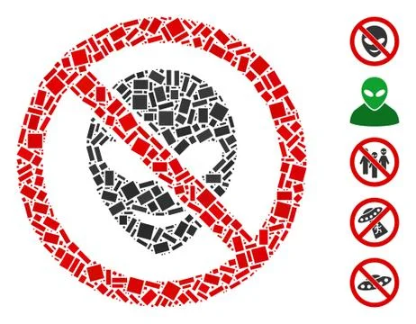 Dotted Mosaic No Alien 스톡 일러스트