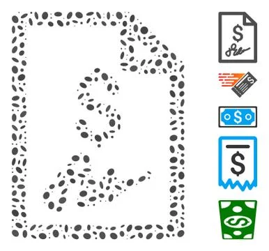Dotted Mosaic Signed Bill 스톡 일러스트