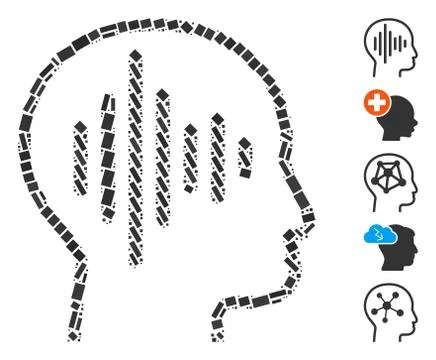 Dotted Mosaic Sound Thinking Stock Illustration