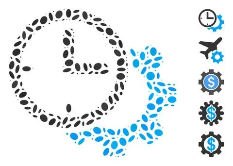 Dotted Mosaic Time Setup Gear Stock-Illustration