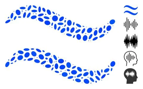 Dotted Mosaic Waves Stock Illustration