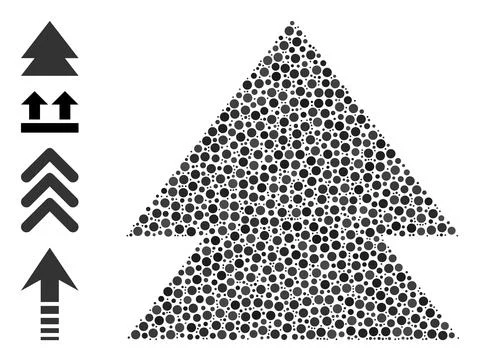 Dotted Move Up Collage of Rounded Dots and Similar Icons Illustrazione stock