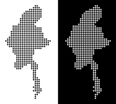 Dotted Myanmar Map Stock Illustration