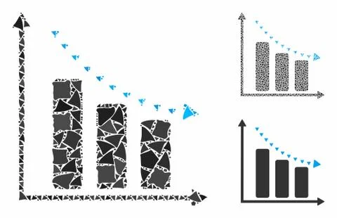 Dotted negative trend Composition Icon of Rough Items Stock Illustration