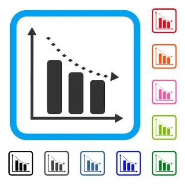 Dotted Negative Trend Framed Icon Illustrazione stock
