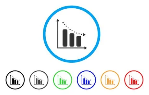 Dotted Negative Trend Rounded Icon Ilustración de archivo