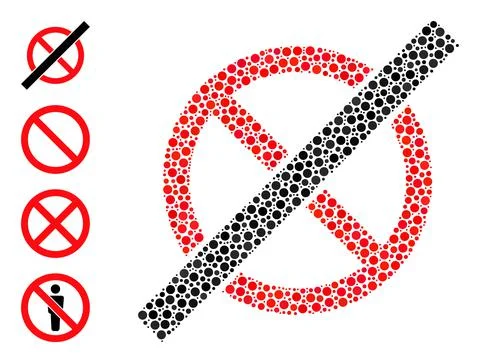 Dotted No Rules Mosaic of Circles with Bonus Icons 스톡 일러스트