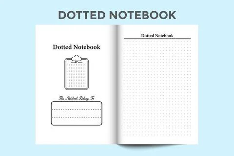Dotted notebook KDP interior. Simple dotted notebook template for artists or  Stock Illustration
