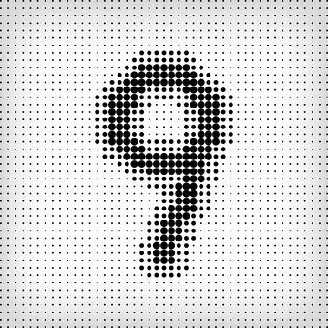Dotted number 9. The number pixel is flat and solid. Stock Illustration
