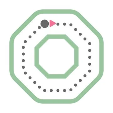 Dotted octagon shape for tracing lines for preschool and kindergarten school Stock Illustration