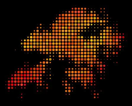 Dotted Orange Hong Kong Map Stock Illustration