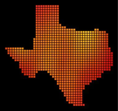 Dotted Orange Texas Map Illustrazione stock