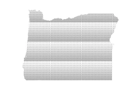 Dotted Oregon solid map. Oregon folded map. steel map Illustrazione stock