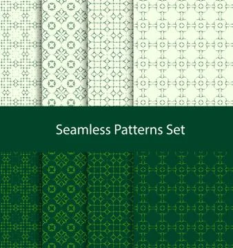 Dotted oriental motif seamless pattern set. Vector illustration Stock Illustration