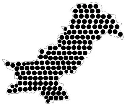 Dotted Pakistan map in modern vector style showing unity 스톡 일러스트