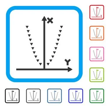 Dotted Parabola Plot Framed Icon Ilustración de archivo