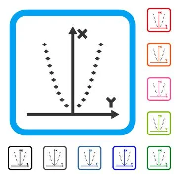 Dotted Parabola Plot Framed Icon Ilustración de archivo