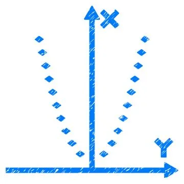 Dotted Parabola Plot Grunge Icon Ilustración de archivo