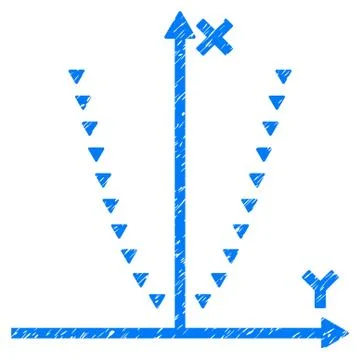 Dotted Parabola Plot Grunge Icon Ilustración de archivo