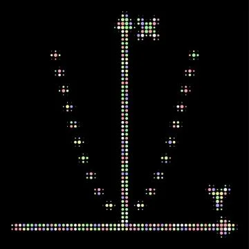 Dotted Parabola Plot Halftone Composition of Dots Ilustración de archivo