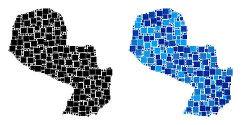 Dotted Paraguay Map with Blue Version イラスト素材