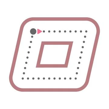 Dotted parallelogram shape for tracing lines for preschool and kindergarten Stock Illustration