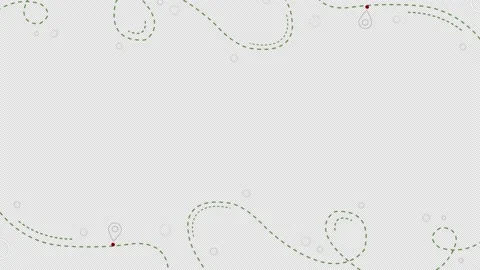 Dotted path and location pin loop Animation video transparent background wi.. Stock Footage 234585362