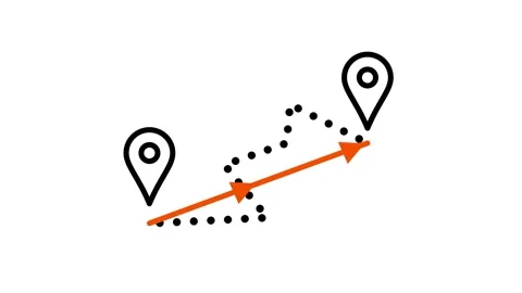 Dotted Path Lines With Location Pin Markers Depicting Navigation Vectors Stock Footage 346803952