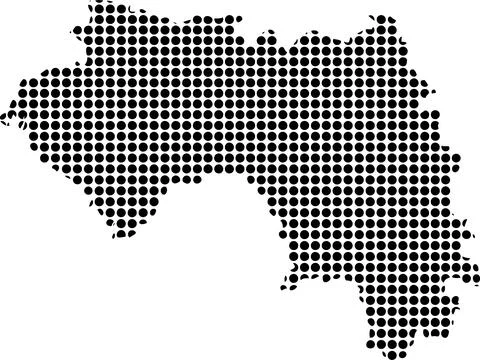 Dotted Pattern Digital Illustration of the Geographical Map of Guinea Repre.. Stock Illustration