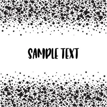 Dotted pattern with space for text. Black spots of various size on the white  Stock Illustration