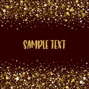 Dotted pattern with space for text. Brown dots of various size on the dark-br Stock Illustration