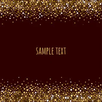 Dotted pattern with space for text. Brown dots of various size on the dark-br Stock Illustration