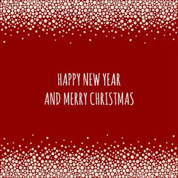 Dotted pattern with space for text. White dots of various size on the red bac Stock Illustration