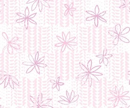 Dotted pattern texture, drawing flowers background. Stock Illustration