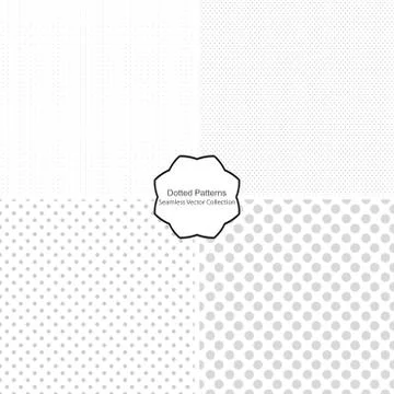 Dotted patterns. Seamless vector collection. Illustrazione stock
