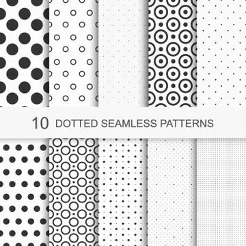 Dotted patterns. Seamless vector collection. Stockillustratie
