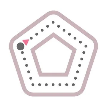 Dotted pentagon shape for tracing lines for preschool and kindergarten school Stock Illustration