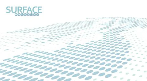 Dotted perspective surface with halftone effect. Vector graphics Stock Illustration
