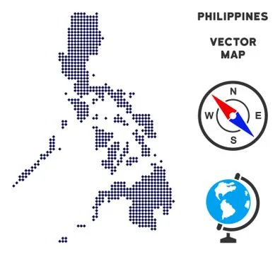 Dotted Philippines Map Stock Illustration