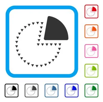 Dotted Pie Chart Framed Icon イラスト素材
