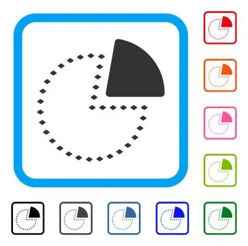 Dotted Pie Chart Framed Icon イラスト素材