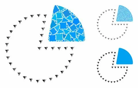 Dotted pie chart Mosaic Icon of Abrupt Elements Illustrazione stock