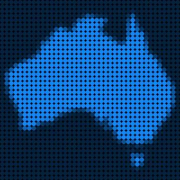 Dotted Pixel Australia Map Illustrazione stock