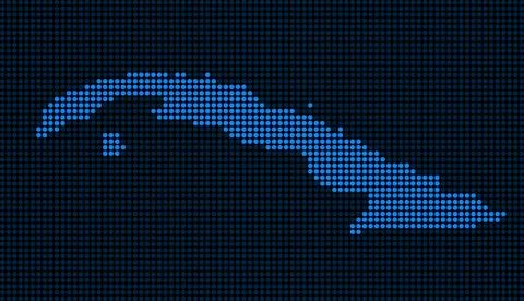 Dotted Pixel Cuba Map Illustrazione stock